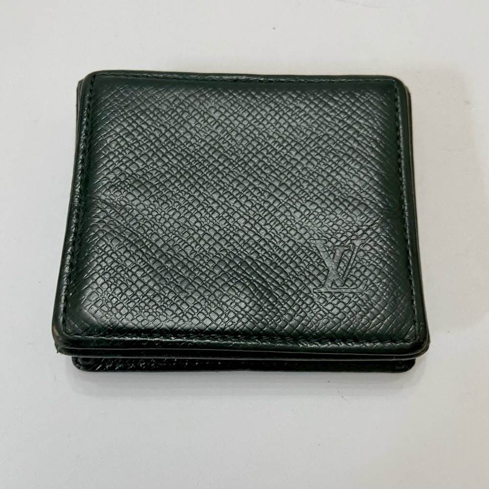 Louis Vuitton Green Taiga Leather Square Coin Purse
